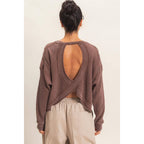 Mineral Wash Waffle Open Back Top
