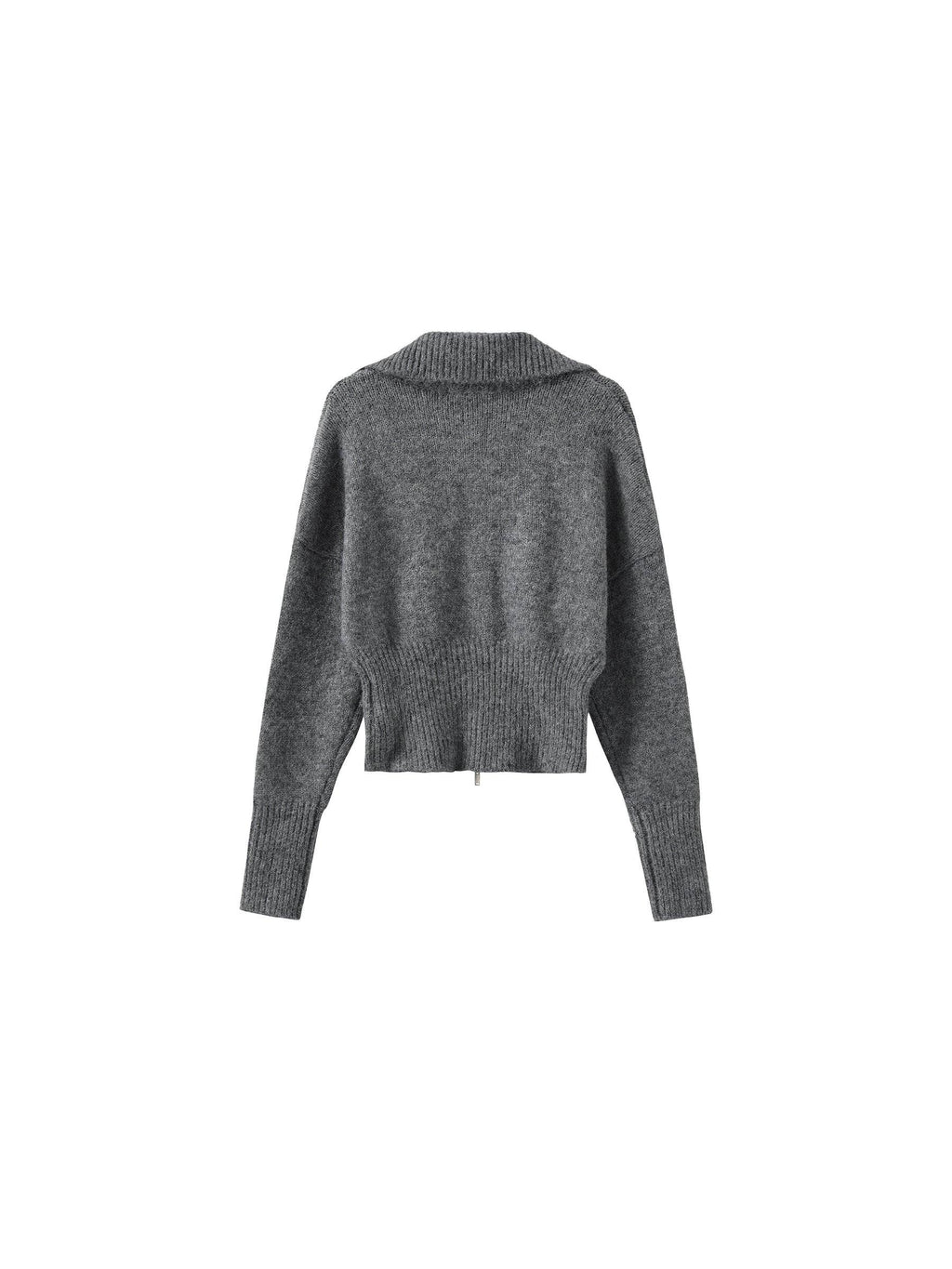 Retro Stand Collar Zip-Up Cardigan