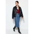Vegan Leather Bomber Jacket