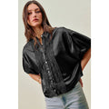 SATIN LACE TRIM BLOUSE