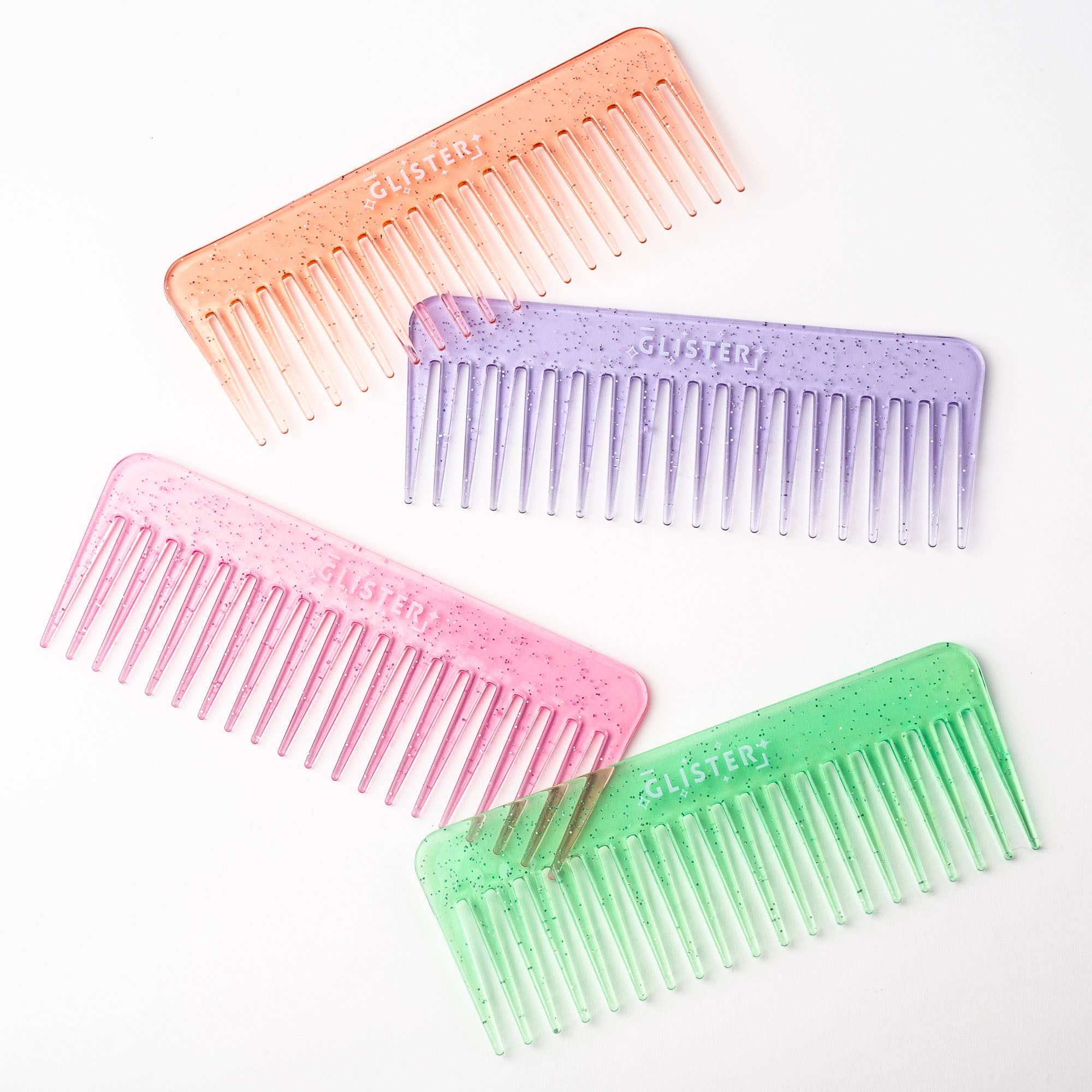 "Sparkle" Wide Tooth Detangling Comb | Glitter Finish