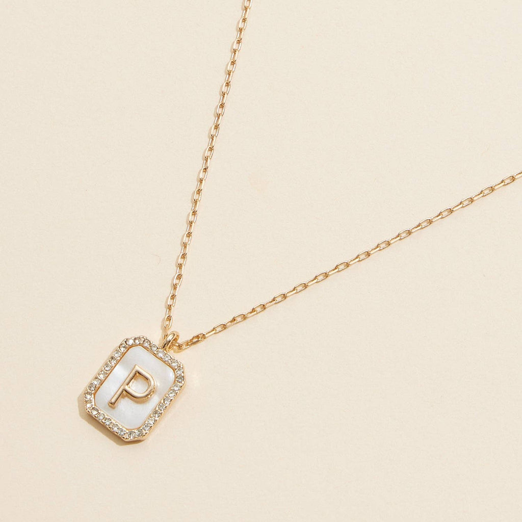 Initial Shell Charm Short Necklace