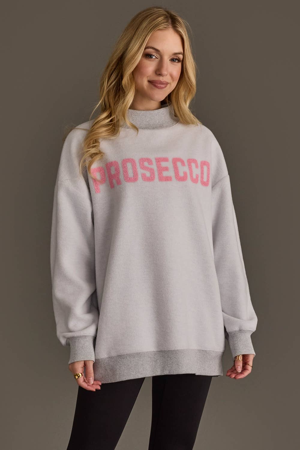 Lt. Gray Wine & Prosecco Reversible Sweatshirt