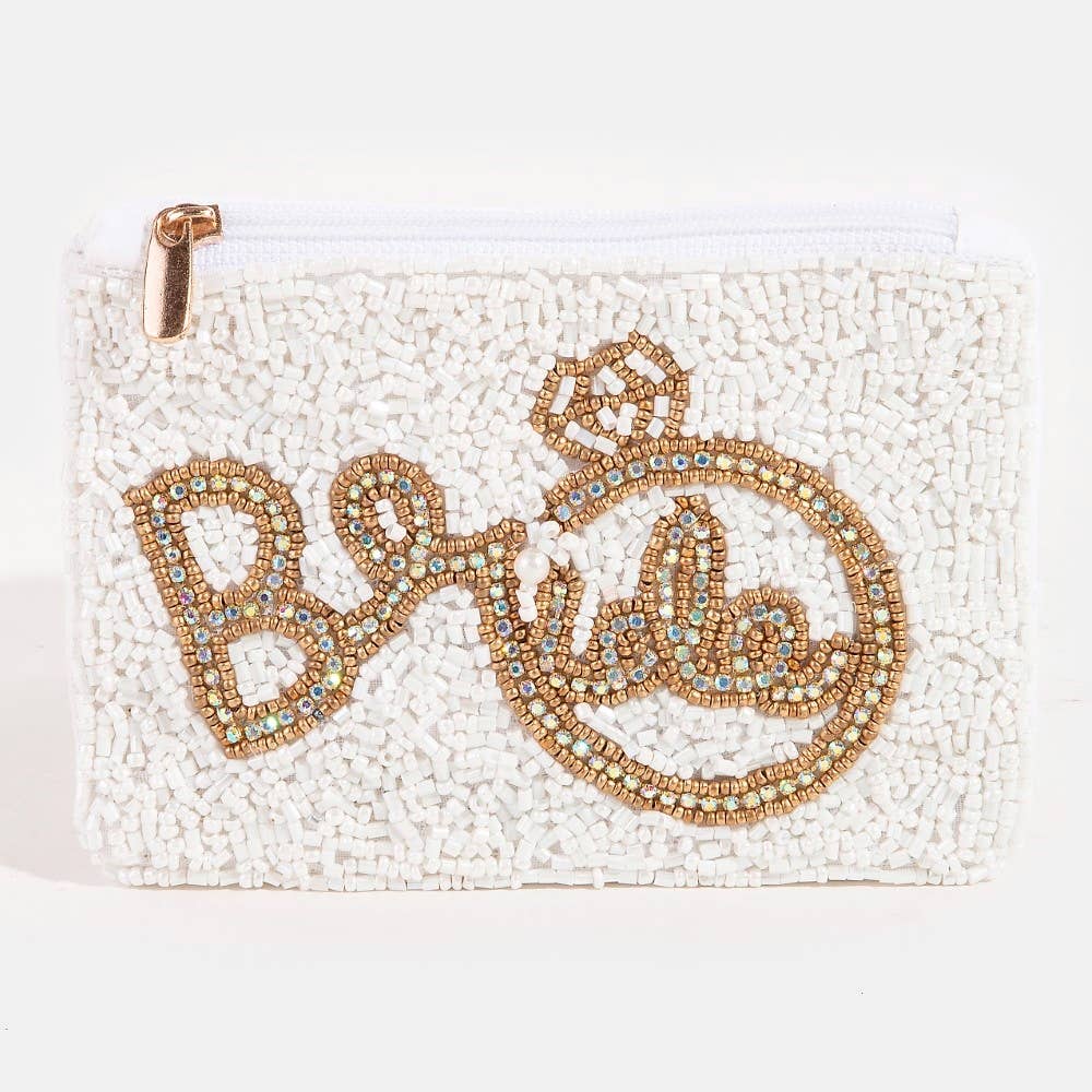 Bride And Ring Seed Beaded Coin Purse