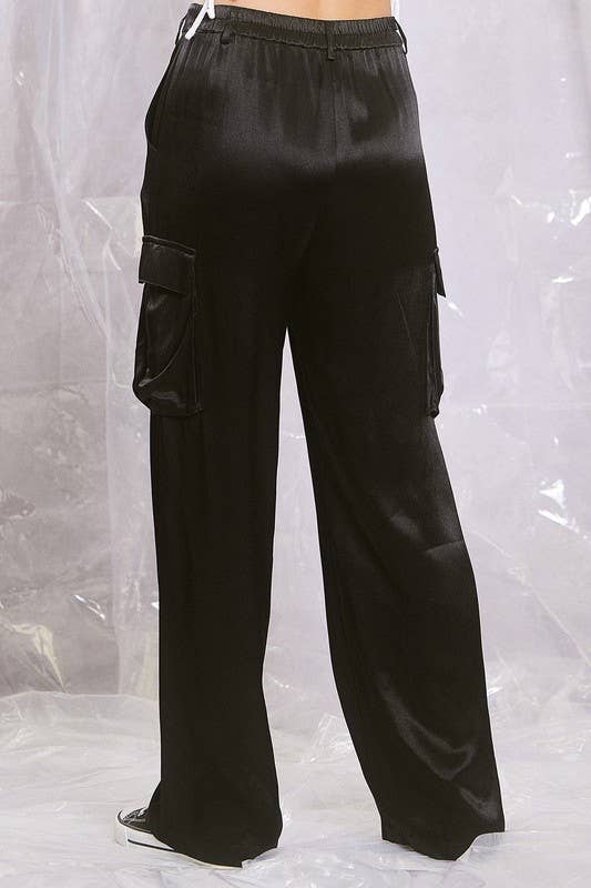 Harper Satin Cargo Pants