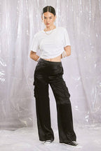 Harper Satin Cargo Pants
