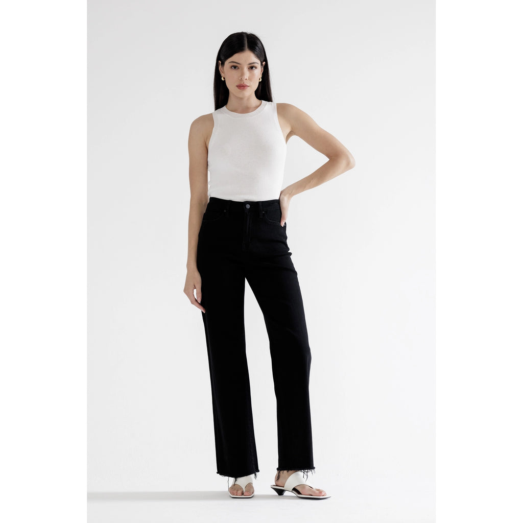 Mica Denim Mid Rise Slim/wide in Black