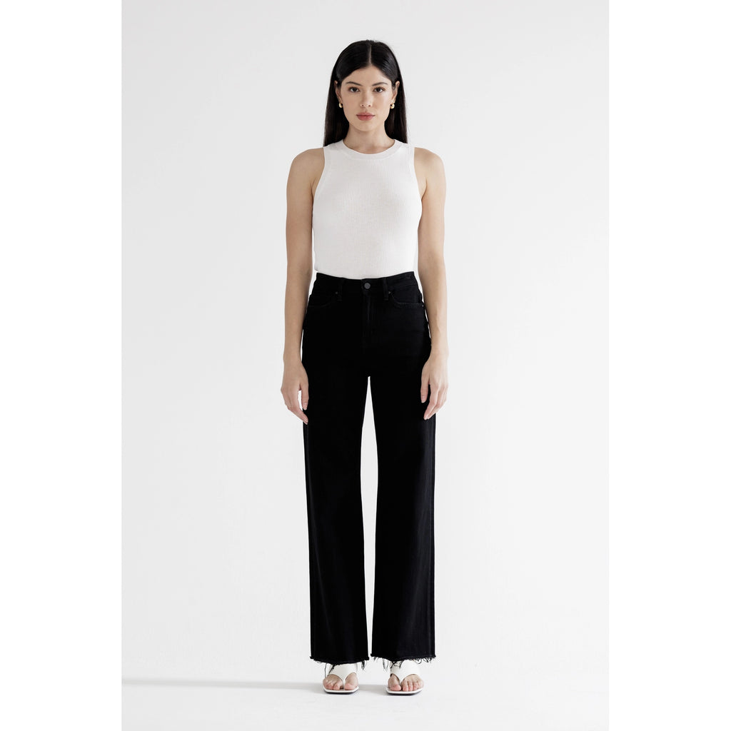 Mica Denim Mid Rise Slim/wide in Black