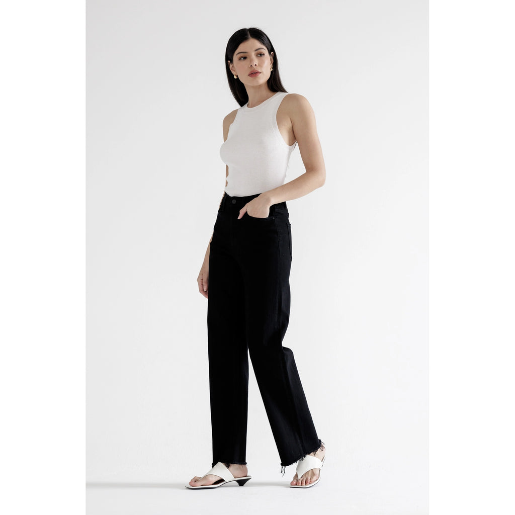 Mica Denim Mid Rise Slim/wide in Black