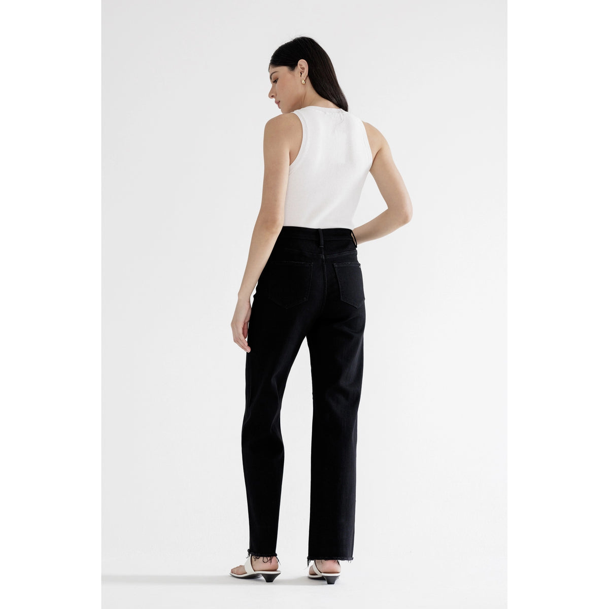 Mica Denim Mid Rise Slim/wide in Black
