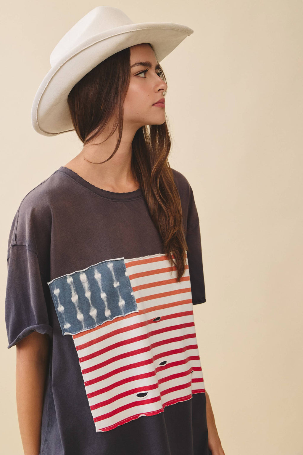 Distressed Flag Patch Tee