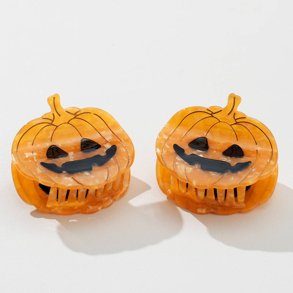 Jack O Lantern Pumpkin Claw Clip - Large