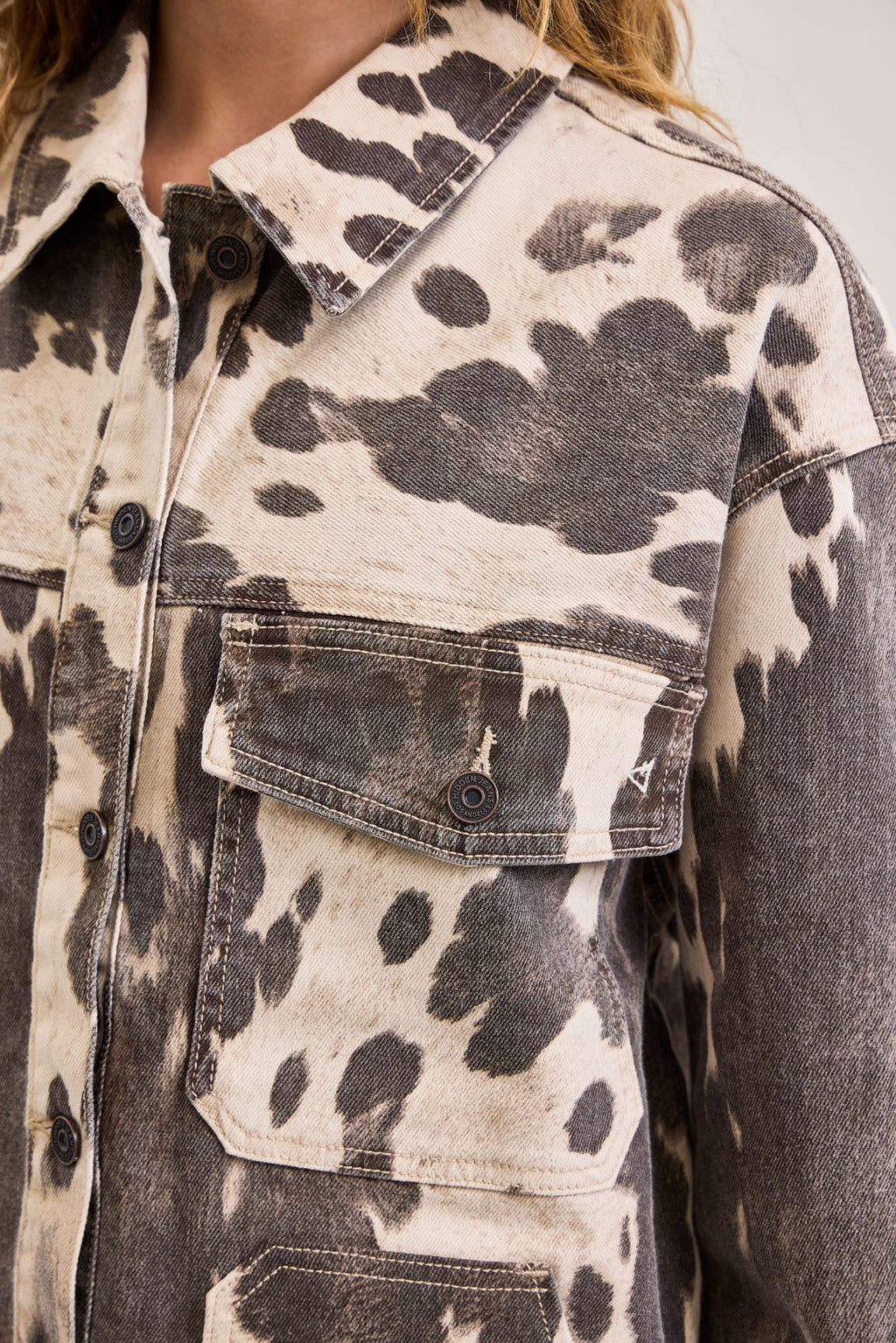 Hidden Cow Print Shacket