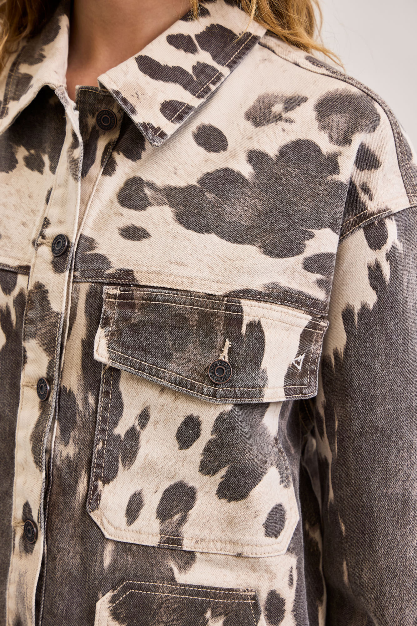 Hidden Cow Print Shacket
