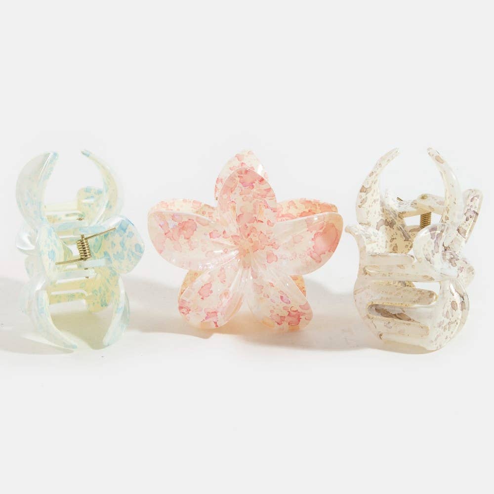 Large Paint Splatter Flower Hair Claw