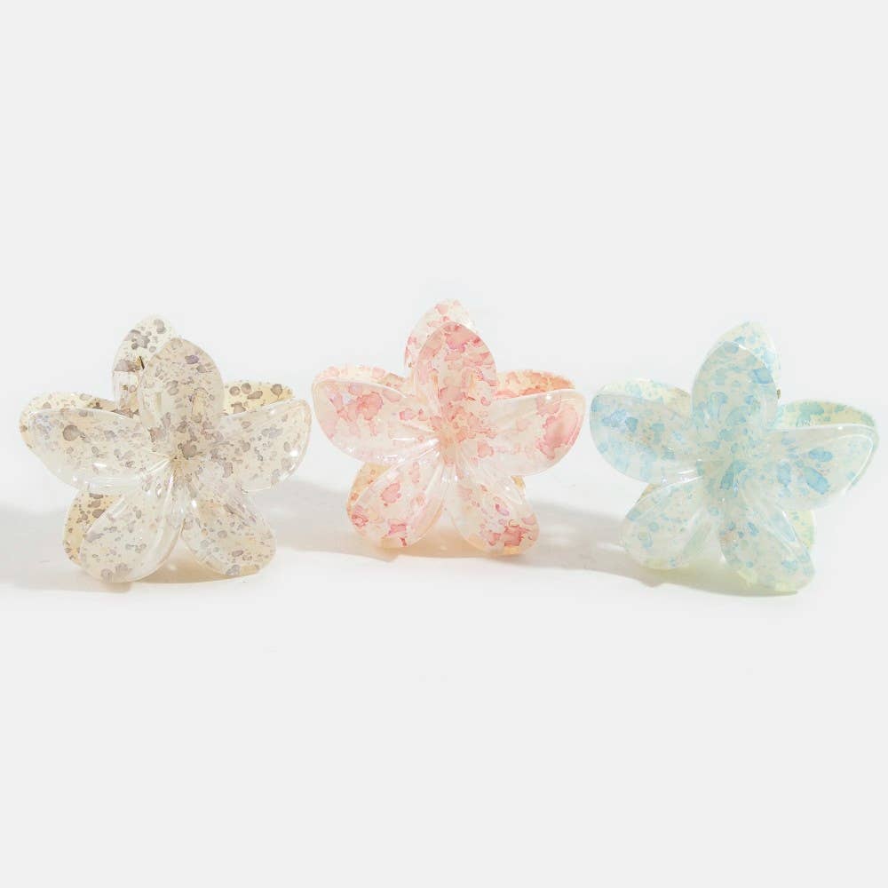 Large Paint Splatter Flower Hair Claw