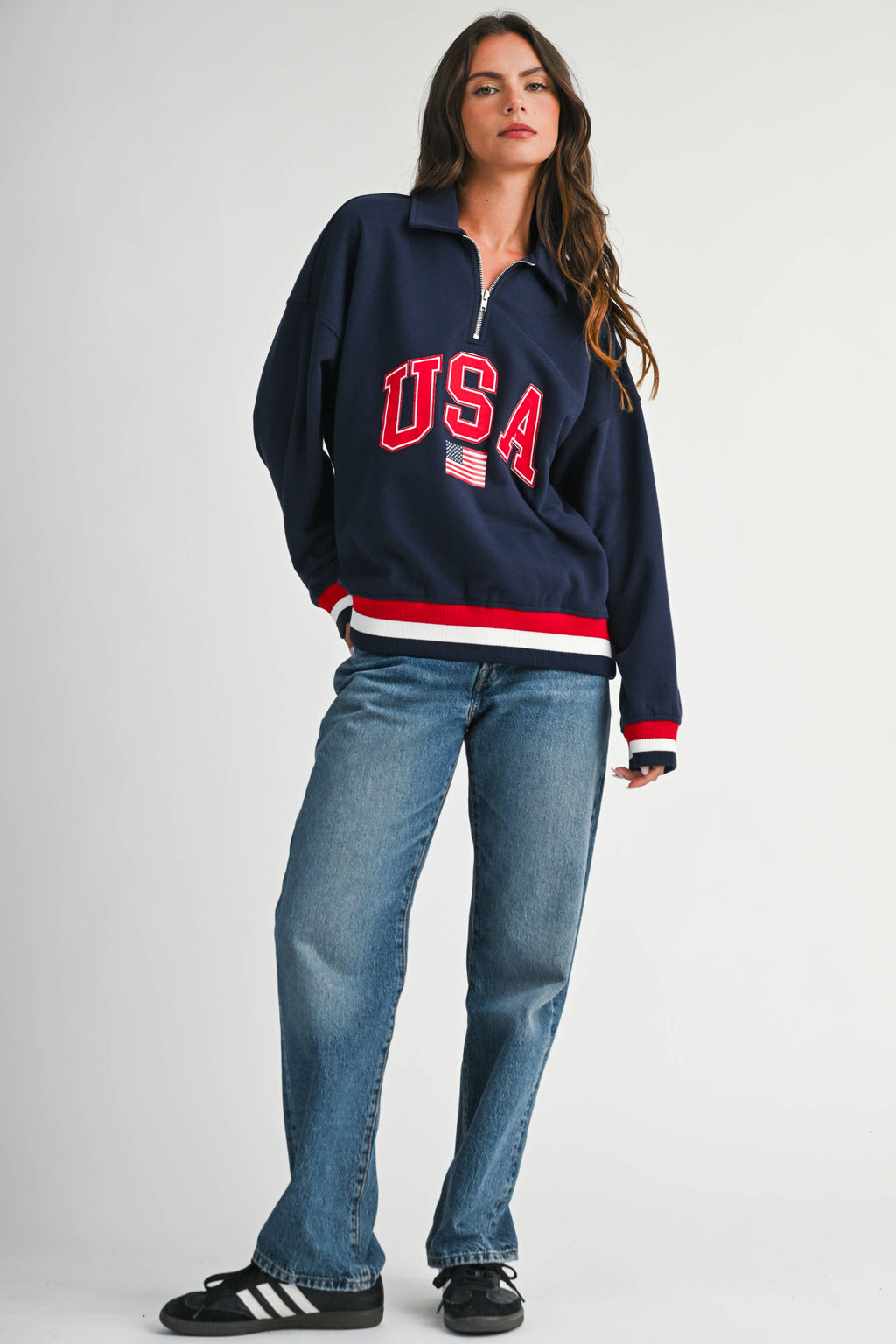 USA Graphic Half Zip Sweatshirt