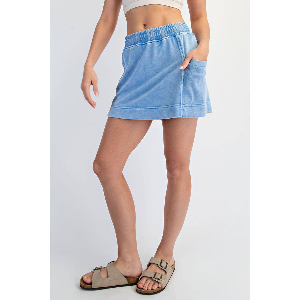 MINERAL WASHED SIDE POCKET SKORT