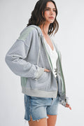 Lana Striped Zip Hoodie