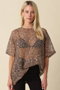 Rena Sequin Mesh Top