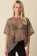 Rena Sequin Mesh Top