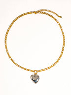 Heidi 18K Gold Non-Tarnish Two Tone Heart Locket Necklace