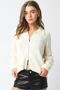 Riya Zip Up Knit Sweater
