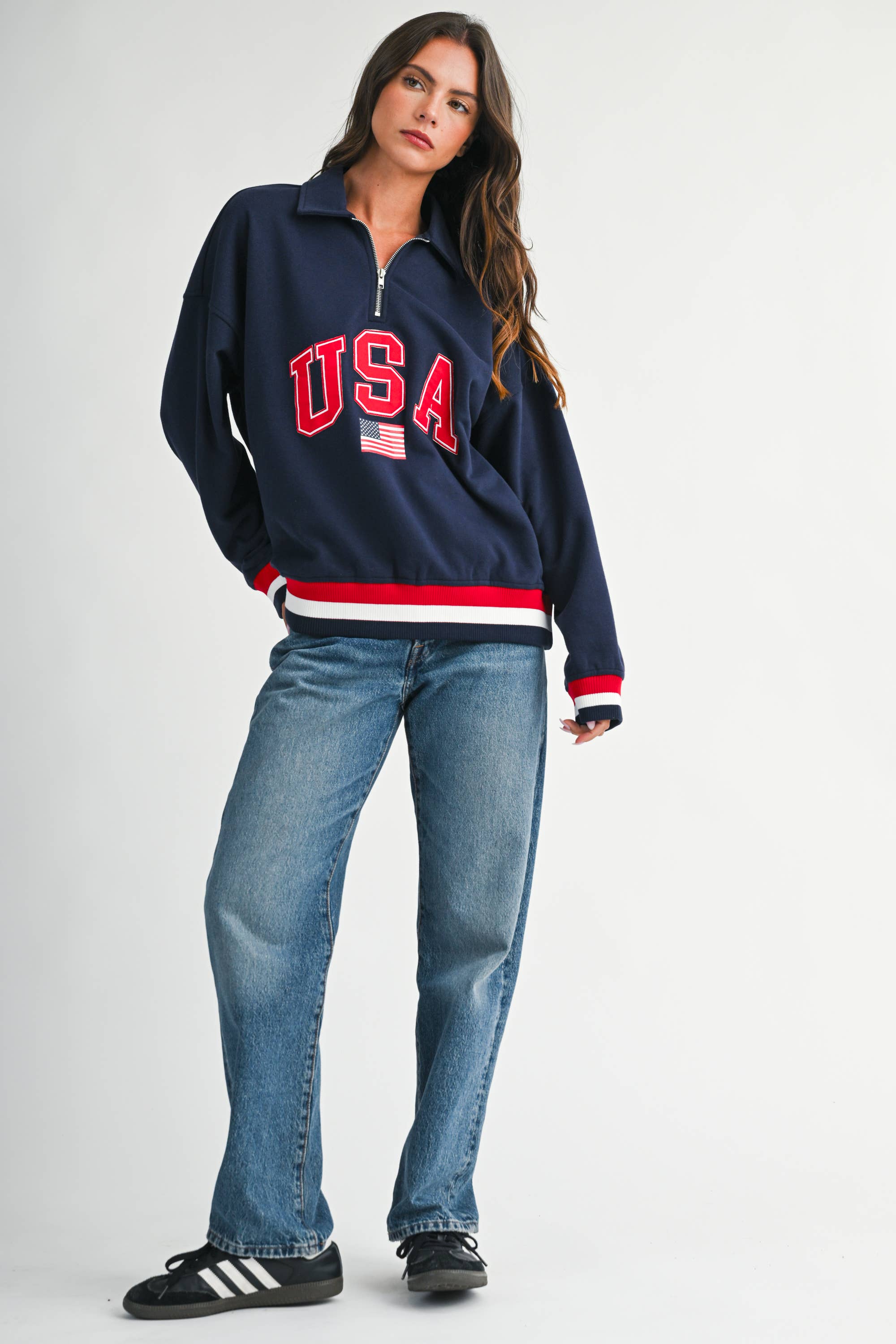 USA Graphic Half Zip Sweatshirt