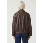 Vegan Leather Bomber Jacket