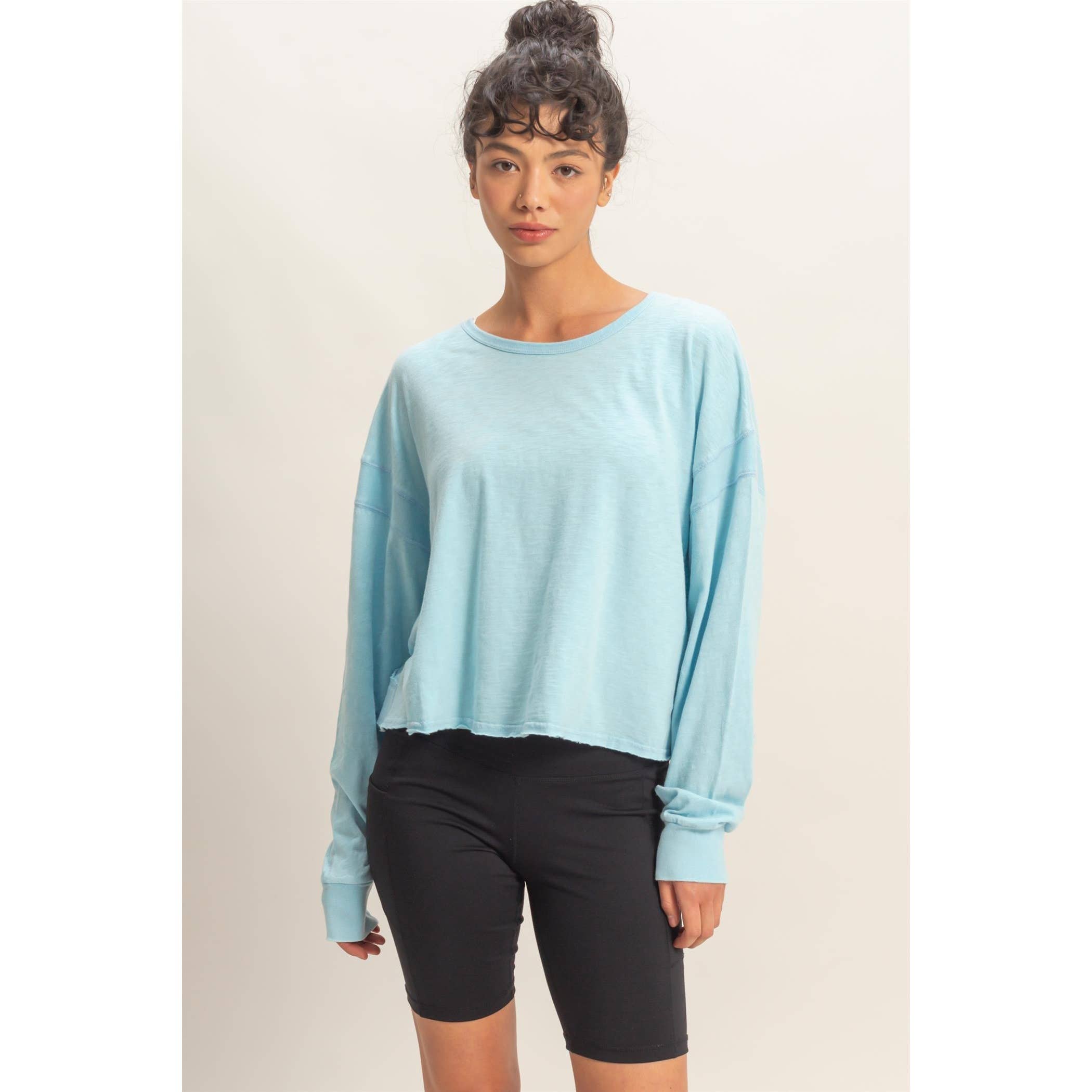 Cross Detail Open Back Long-Sleeve Top