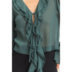 Ruffled V-Neck Blouse