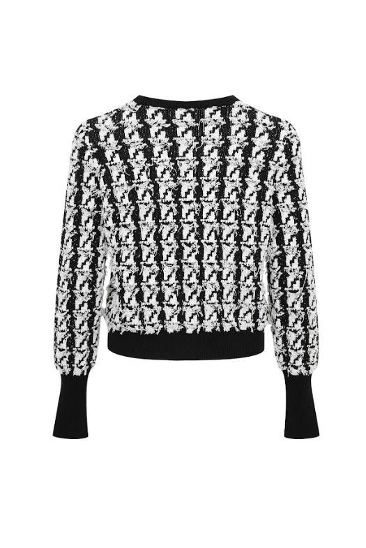 Carrie Houndstooth Knit Cardigan