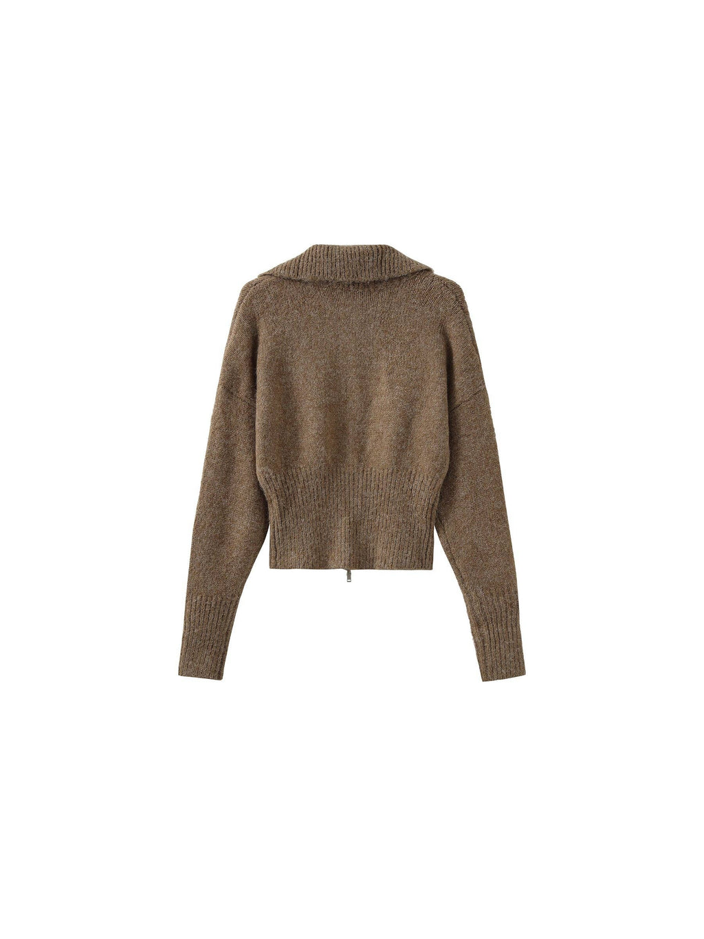 Retro Stand Collar Zip-Up Cardigan