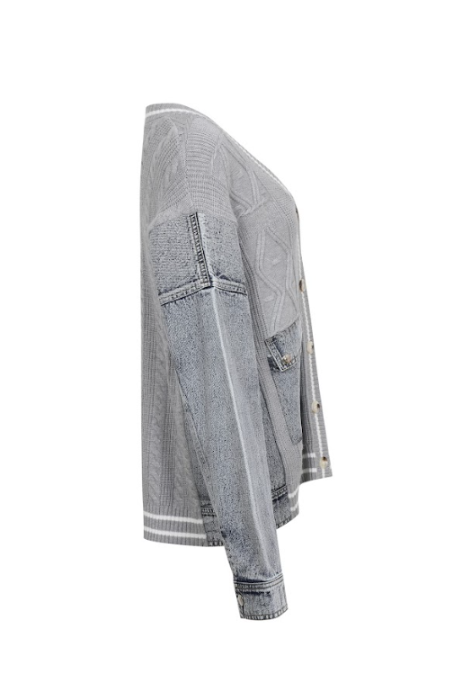 Carly Knit Sweater with Denim
