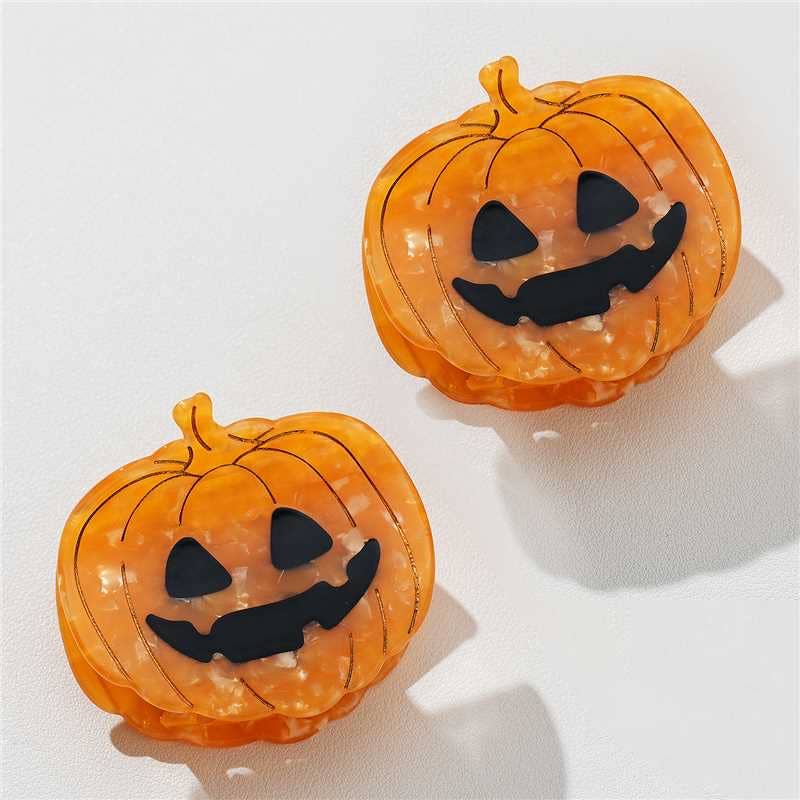Jack O Lantern Pumpkin Claw Clip - Large