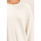 Acid Wash Raw Edge Sweatshirt
