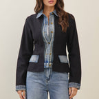 Denim trim jacket