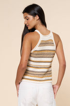 Multicolor Stripe Crochet Tank Top