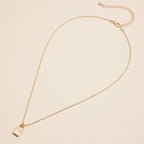 Chic Gold Initial Lock Pendant | Necklace