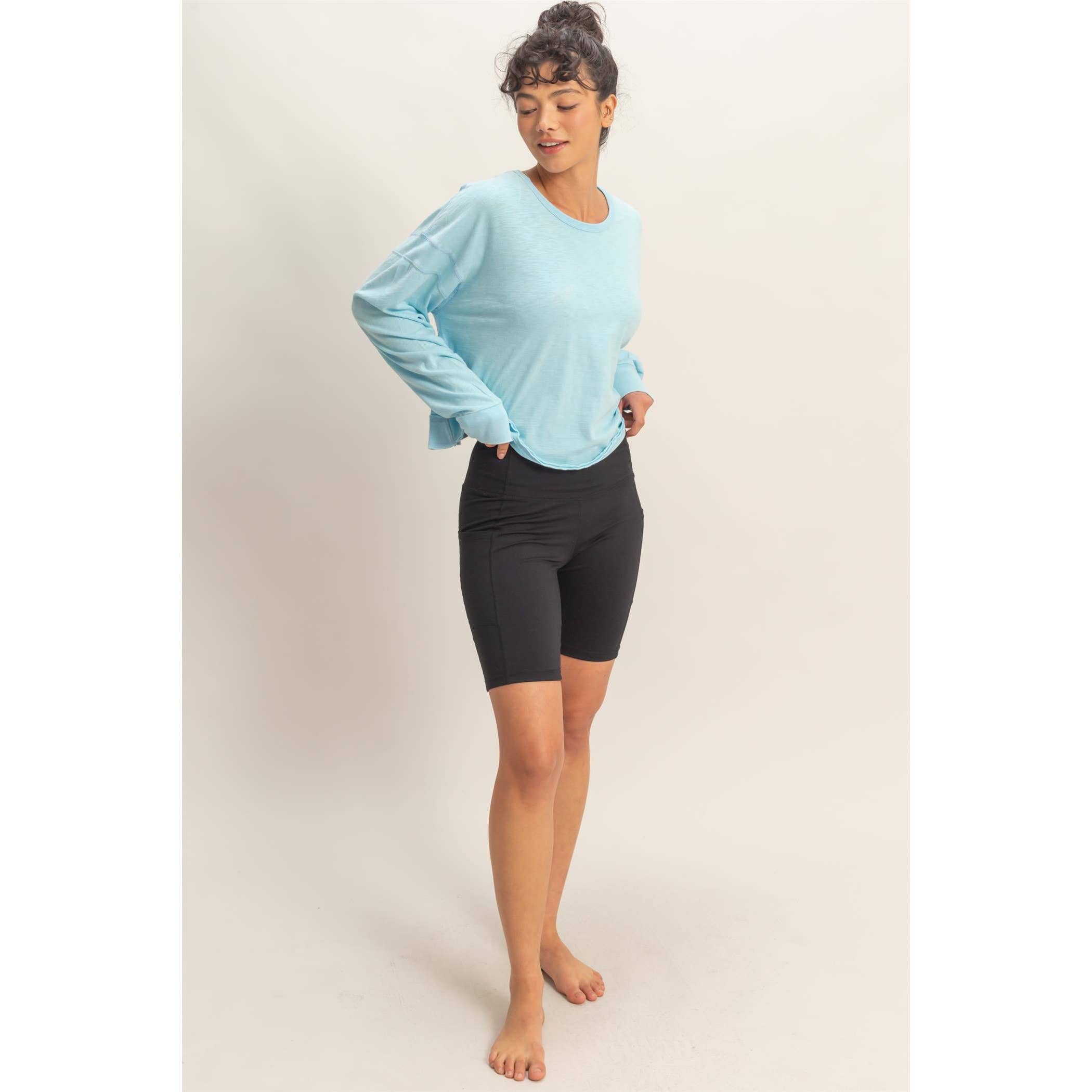 Cross Detail Open Back Long-Sleeve Top