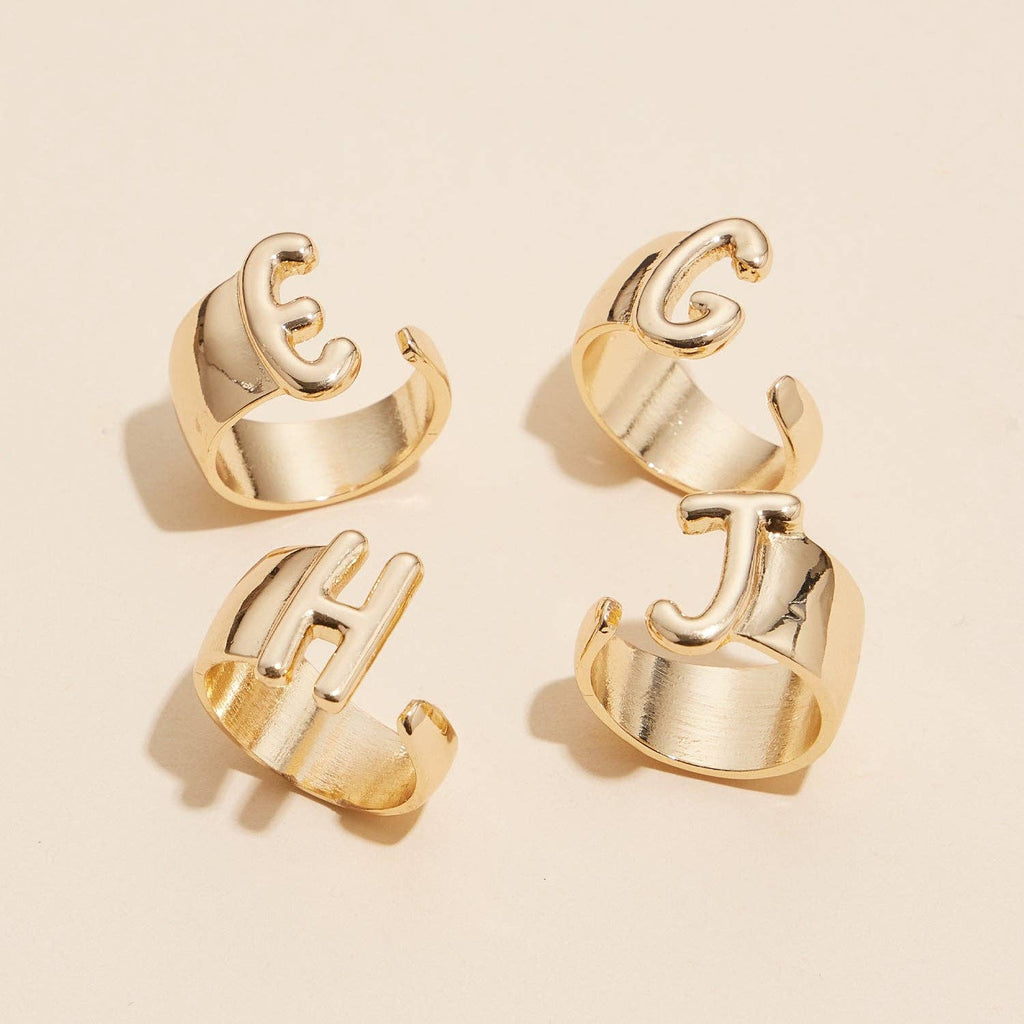 Initial Gold Plated Rings