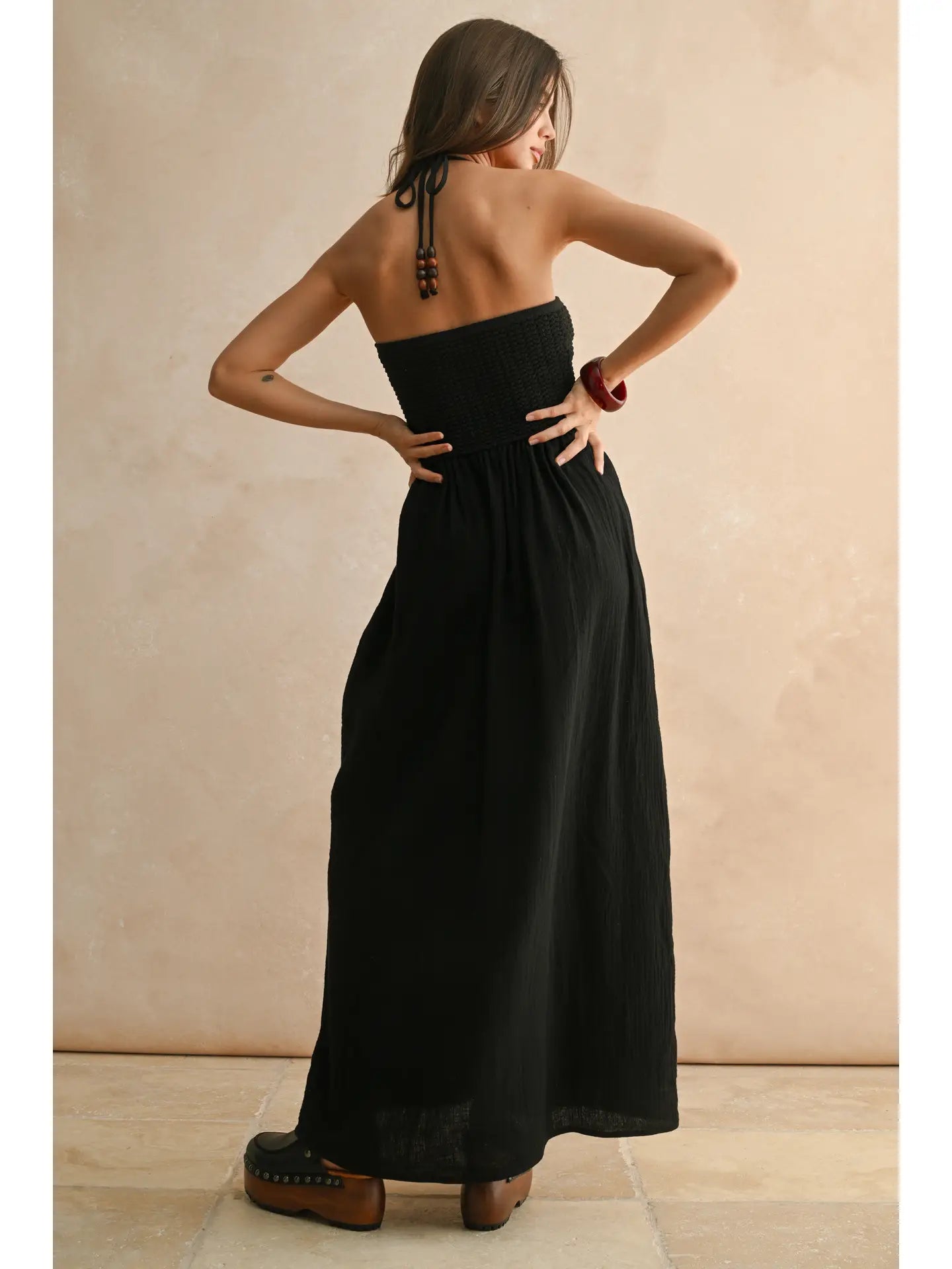 Washed Gauze with Crochet Top Contrast Dress