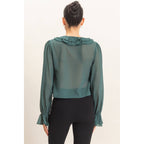 Ruffled V-Neck Blouse