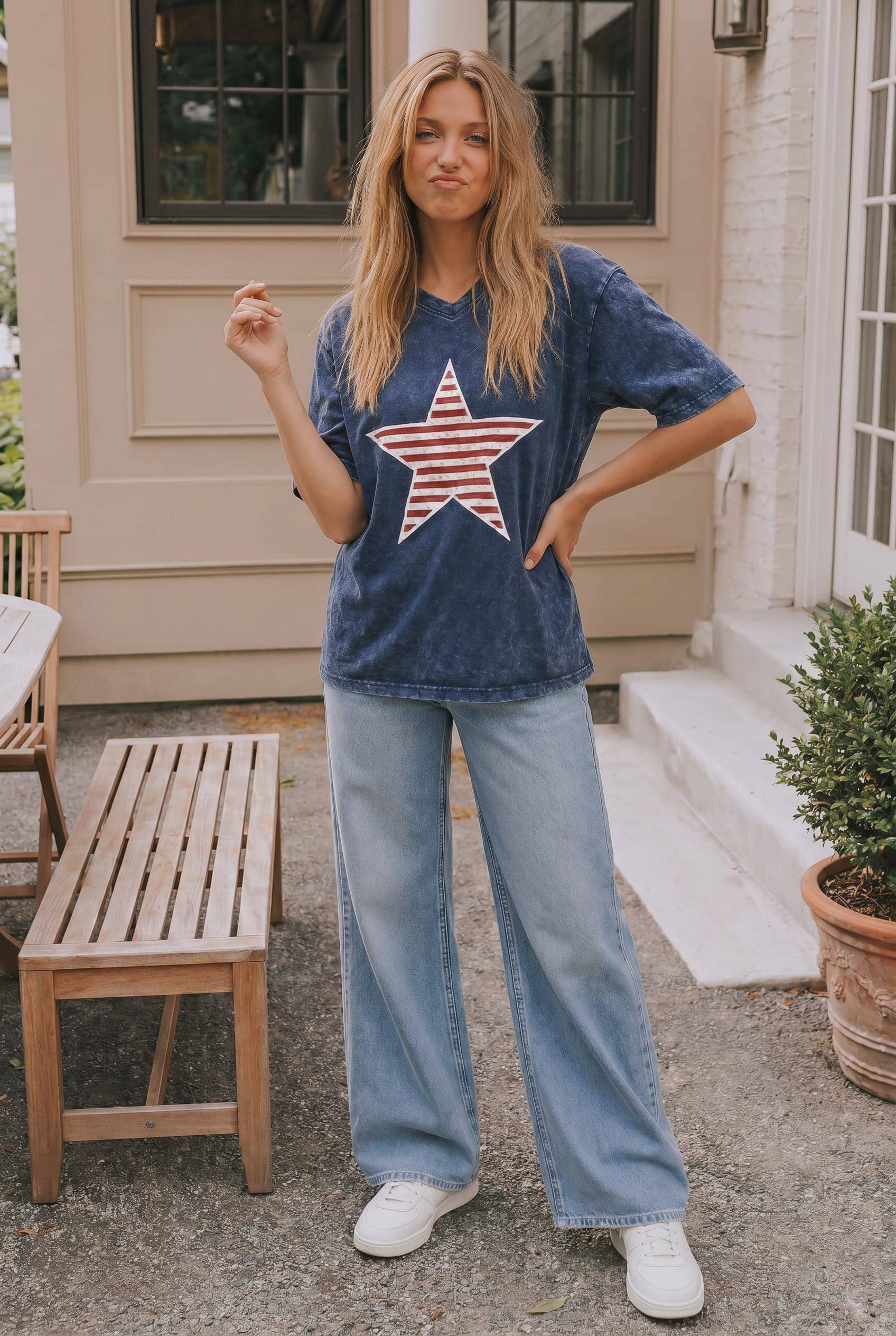 250th 4th of July vintage star tee