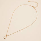 Chic Gold Initial Lock Pendant | Necklace