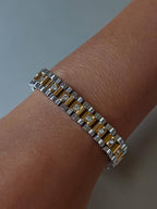 Faelys 18K Gold Non-Tarnish Two-Tone Watchband Bracelet