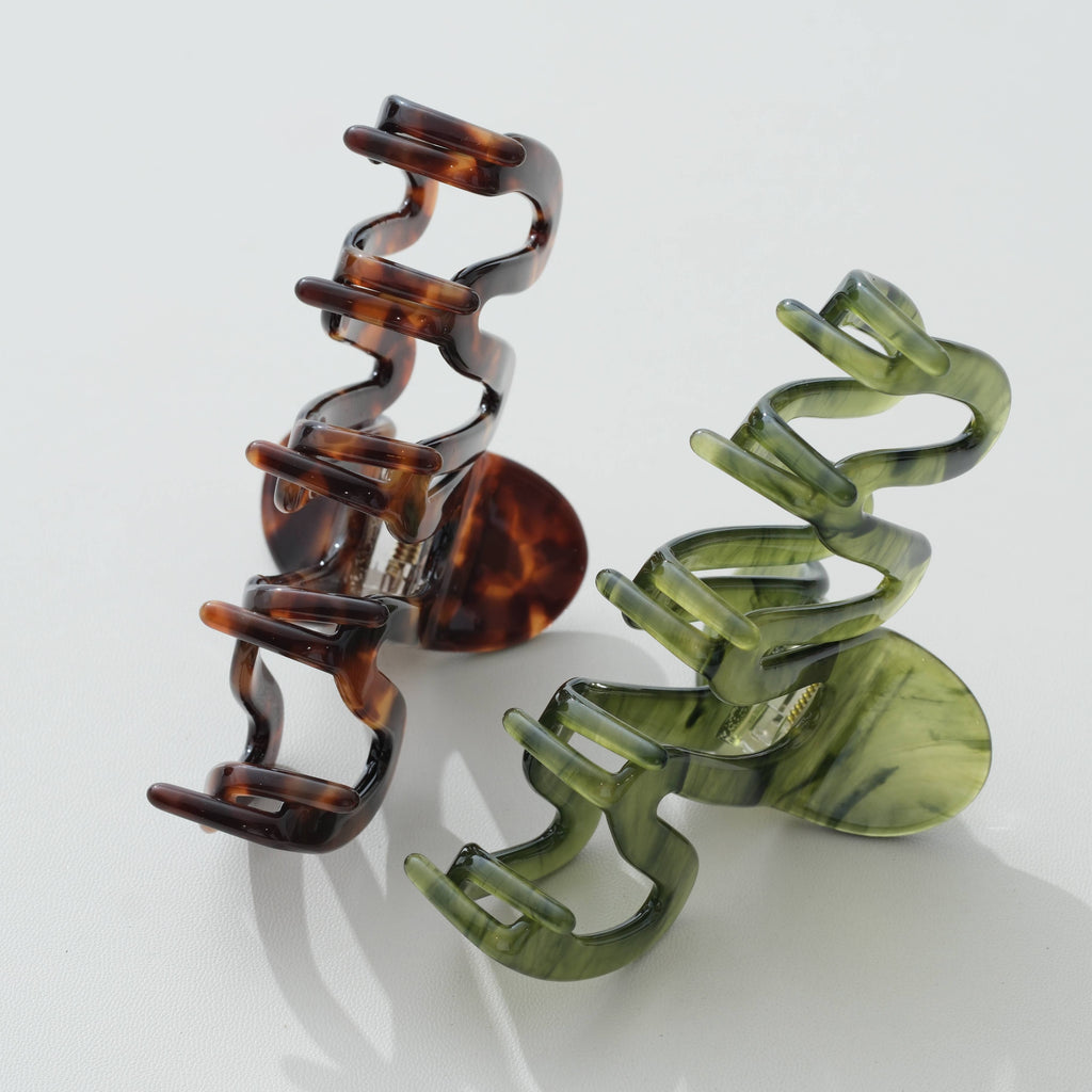 Willow Vintage Acetate Squiggle Claw Clip - Large