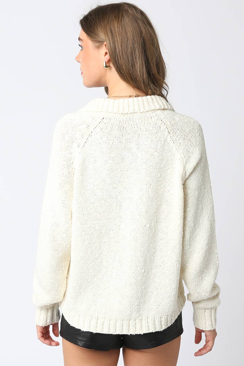 Riya Zip Up Knit Sweater