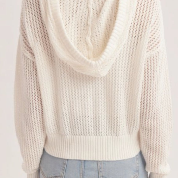 Hem & Thread white hoodie with American flag