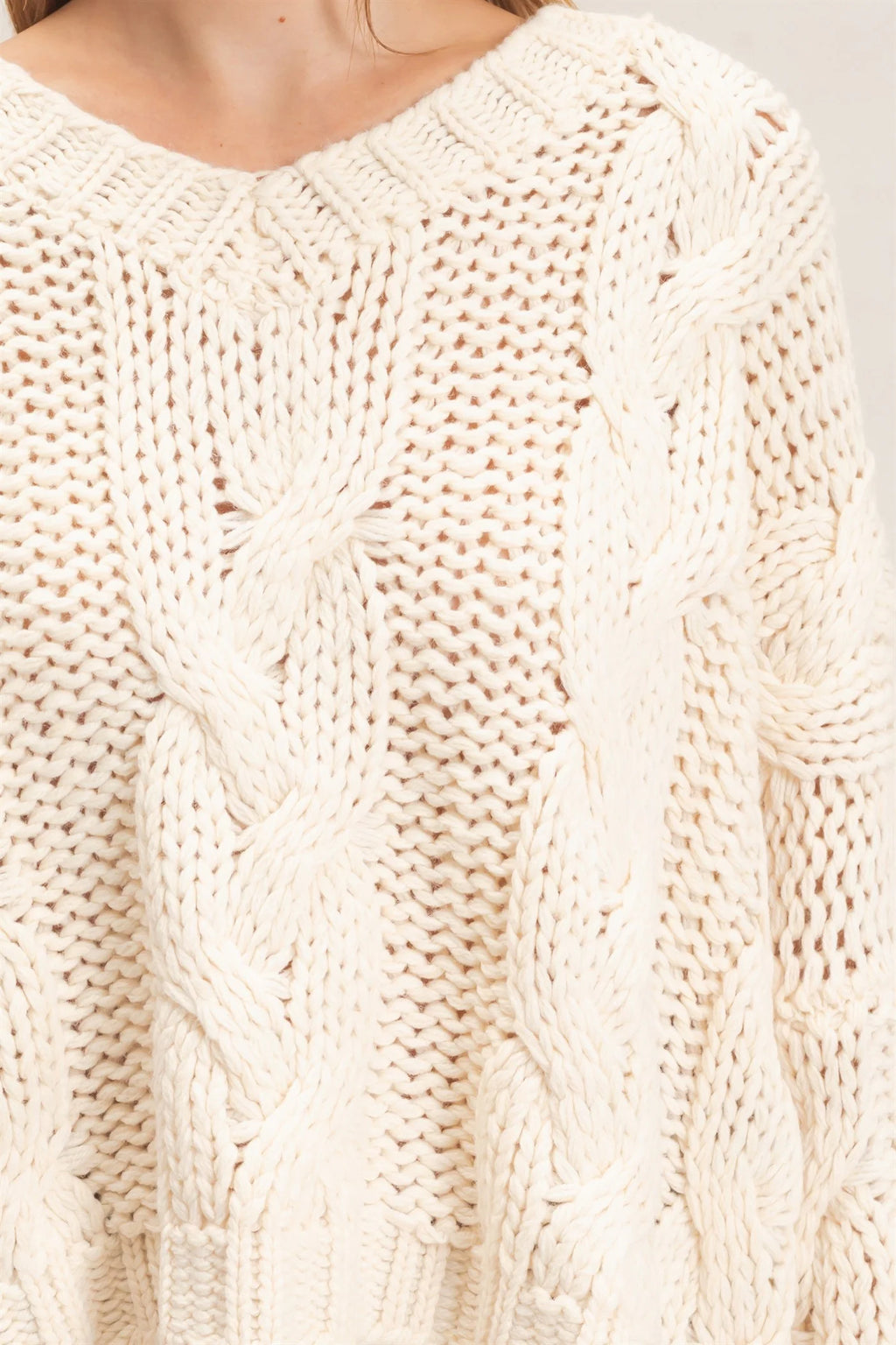 Cream Cableknit Sweater